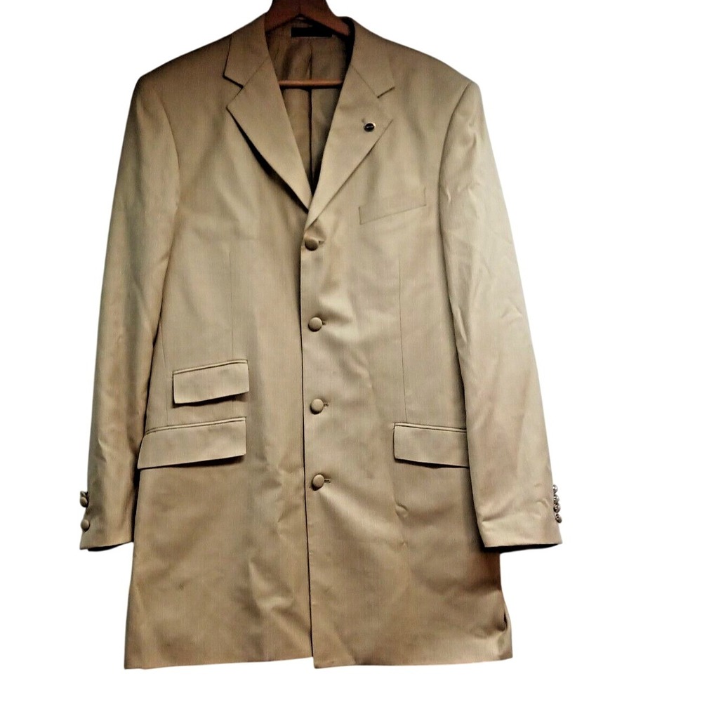 Soprano Mens Blazer Suit Suit Jacket Coat Brown Size 40L